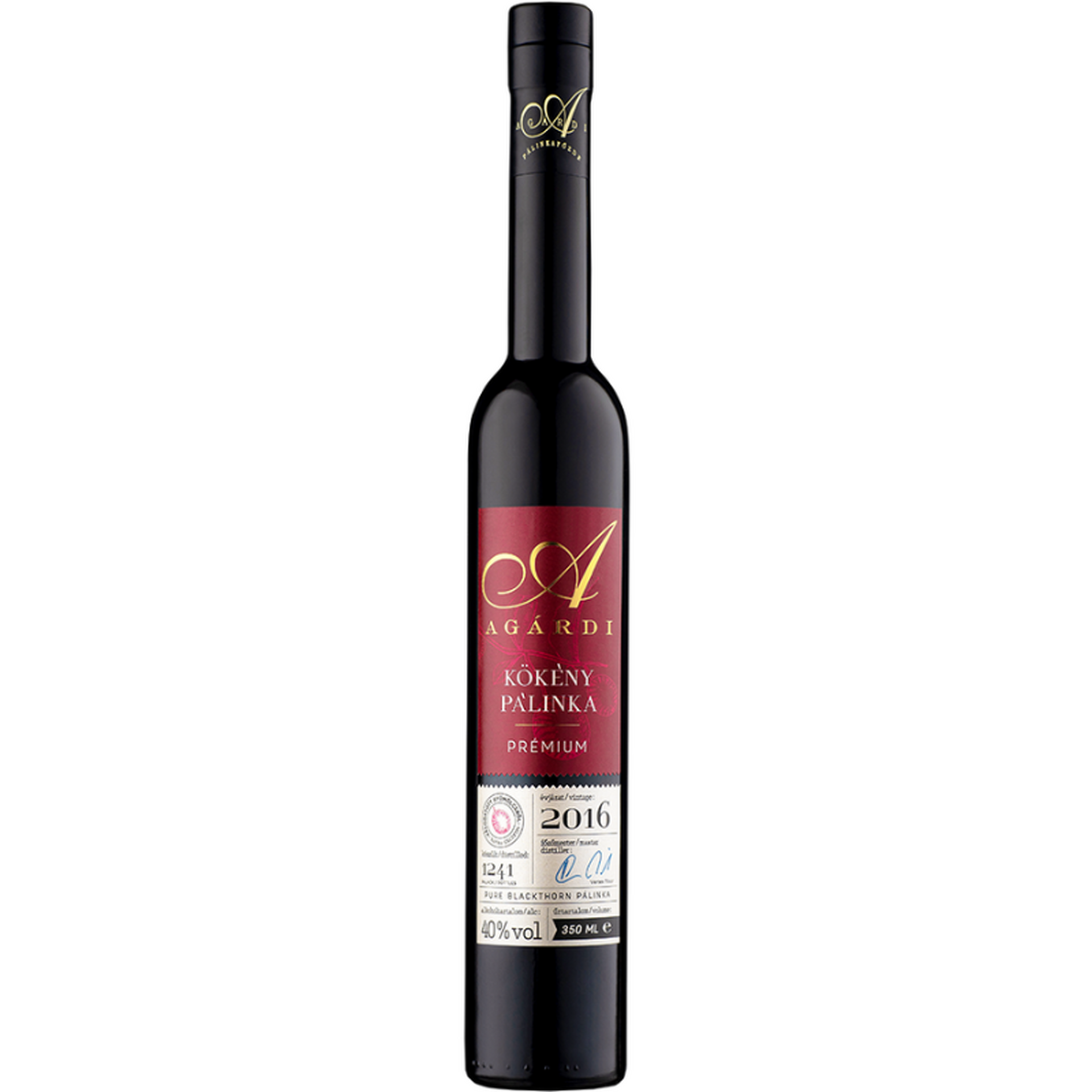 Agárdi Prémium Kökény Pálinka 40% 0,35 LITER